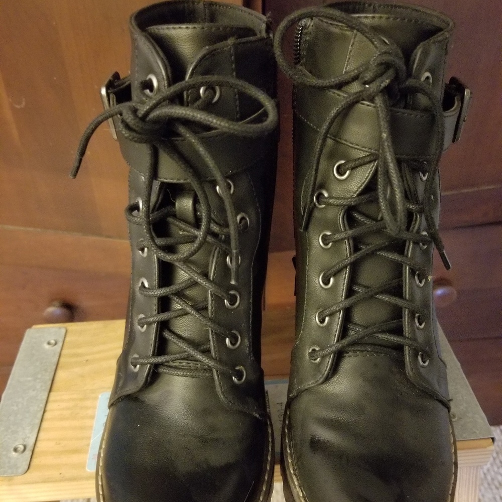 Chunky-heeled Combat Boots